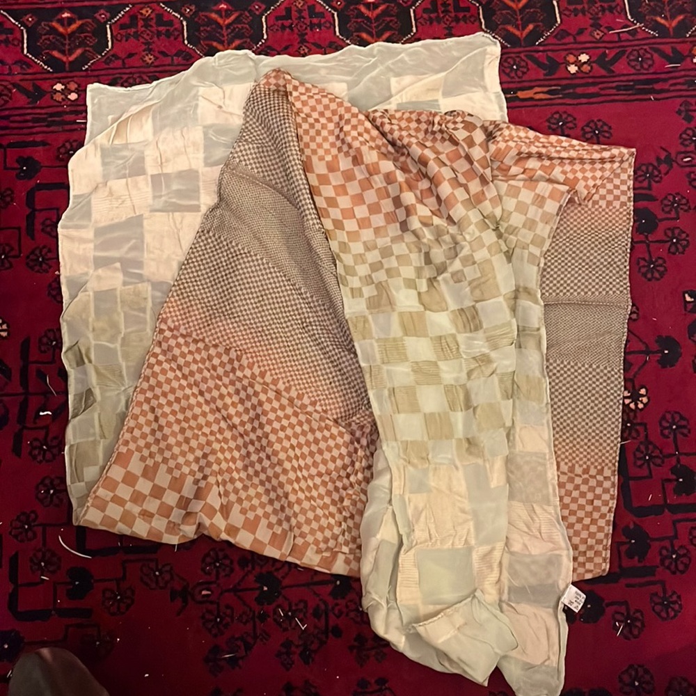100% Silk Checkerboard Scarf